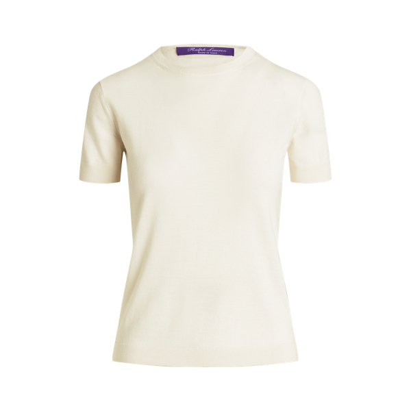 Cashmere Jersey Short-Sleeve Jumper