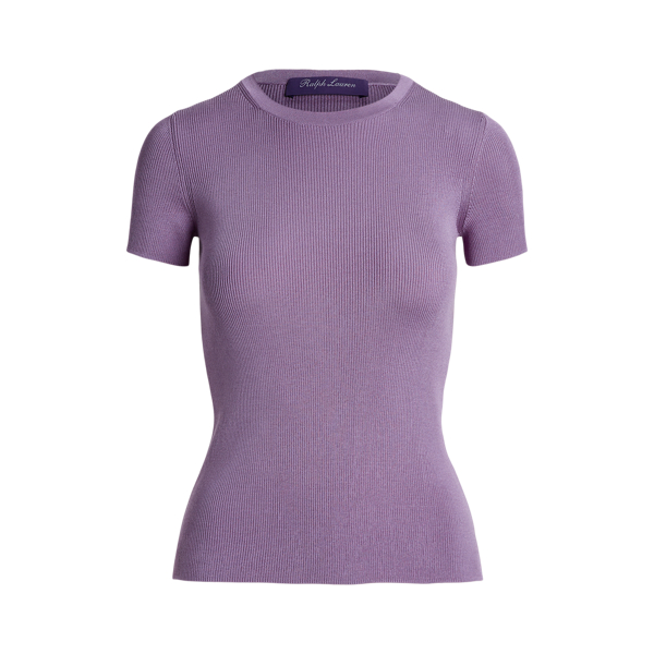 Rib-Knit Silk Tee