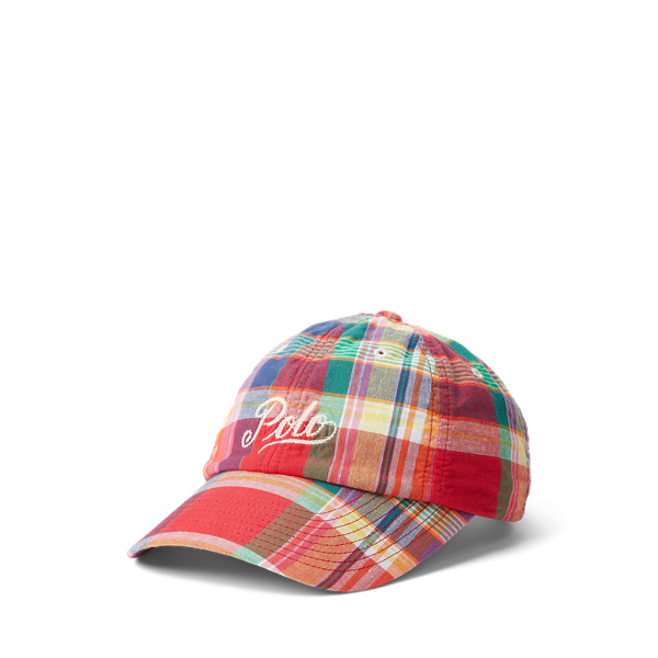 Logo-Embroidered Madras Ball Cap