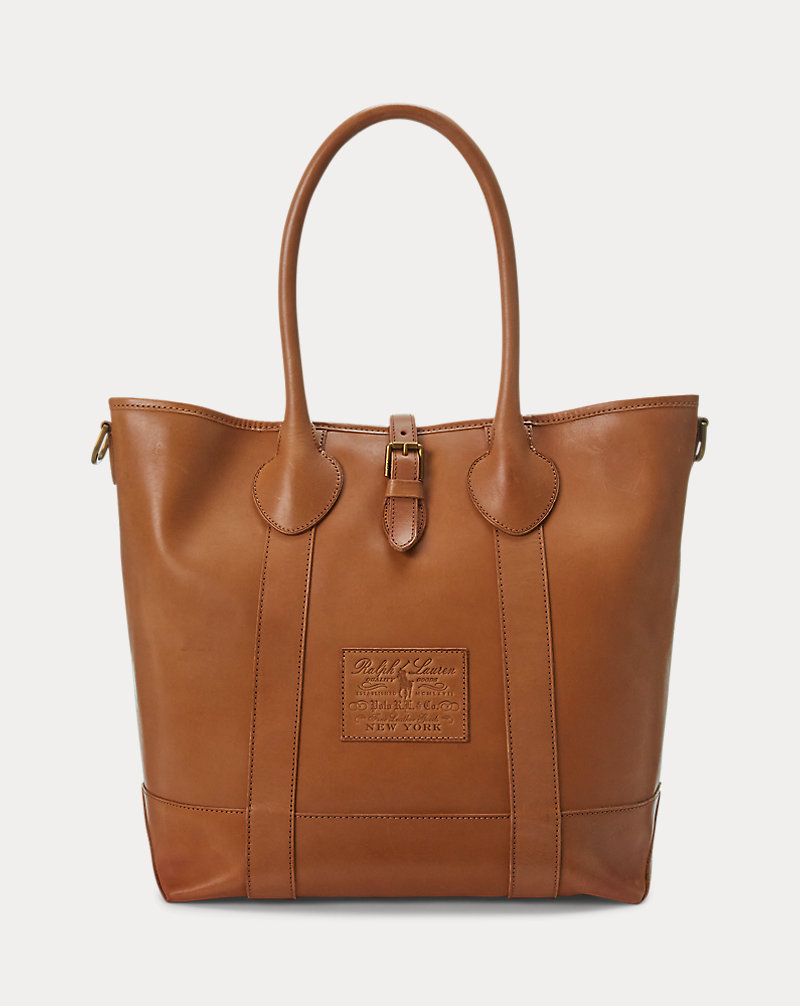 Heritage Tumbled Leather Tote Polo Ralph Lauren 1