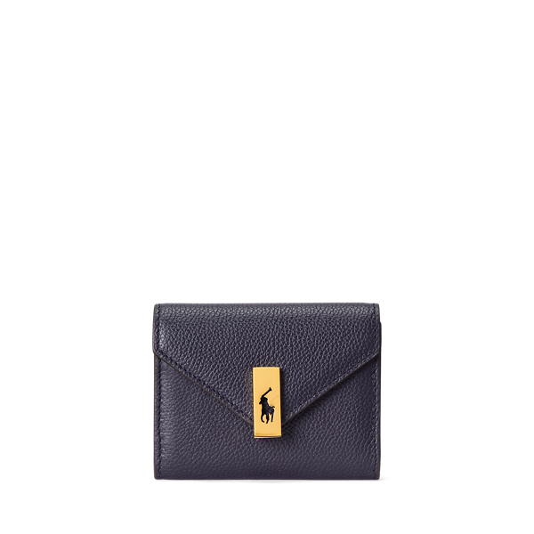 Polo ID Leather Fold-Over Card Case