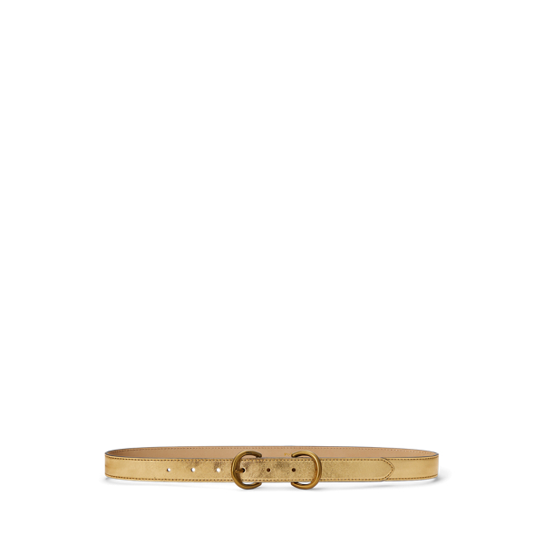 Metallic Leather Double D-Ring Belt