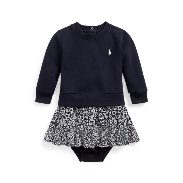 Floral Fleece Sweatshirt Dress & Bloomer