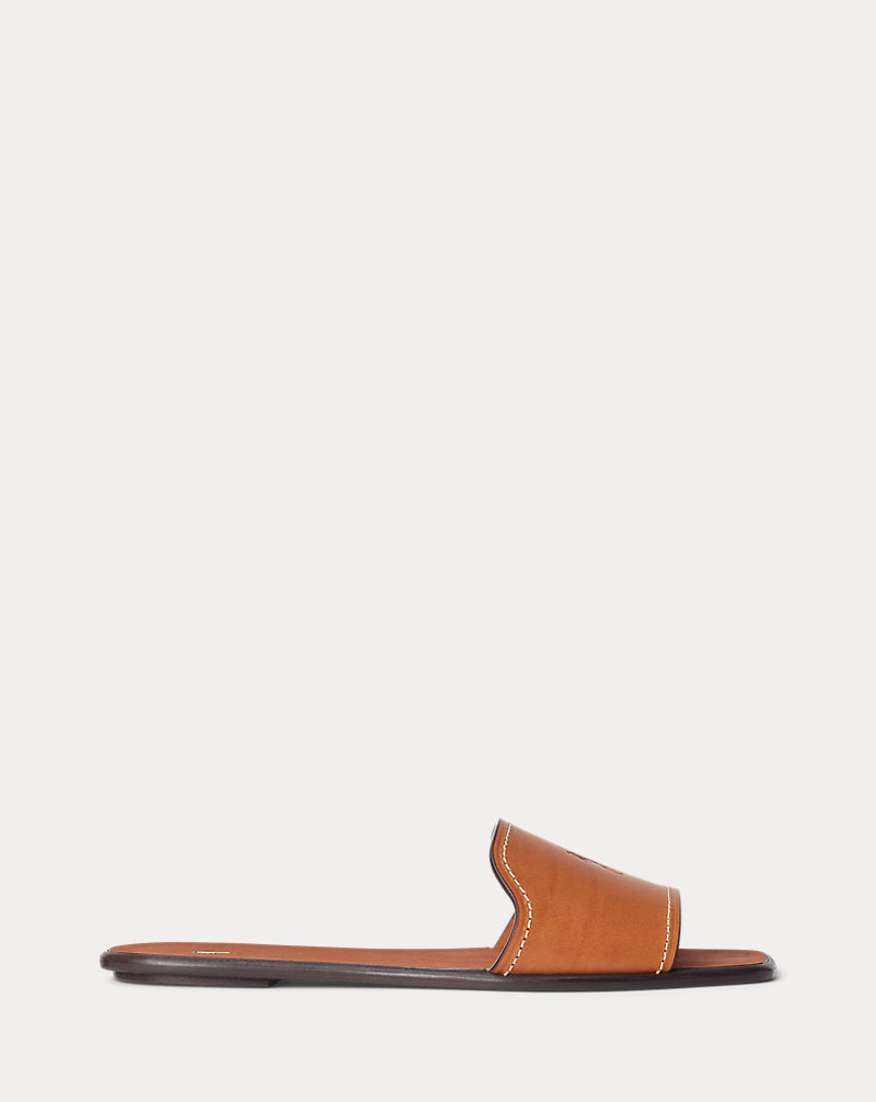 Vachetta Leather Slide Sandal Polo Ralph Lauren 1