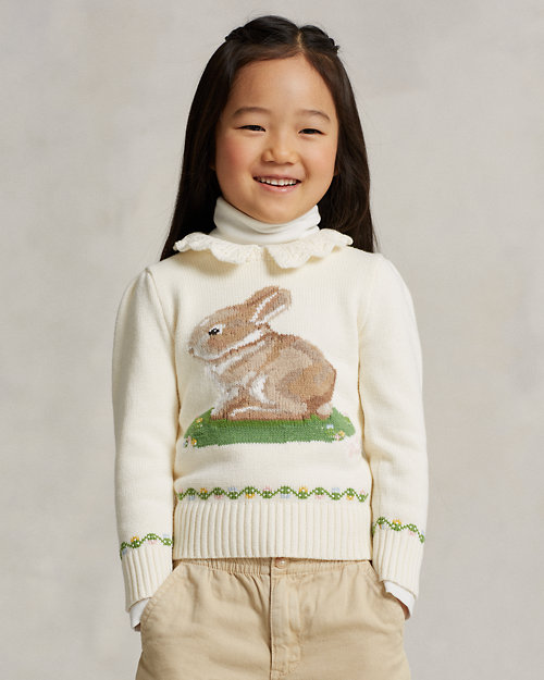 Intarsia-Knit Bunny Sweater