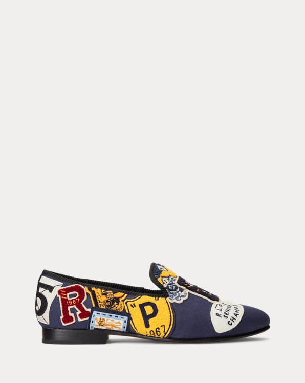 Paxton canvas slipper met logopatch