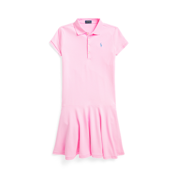 Stretch Cotton Mesh Polo Dress