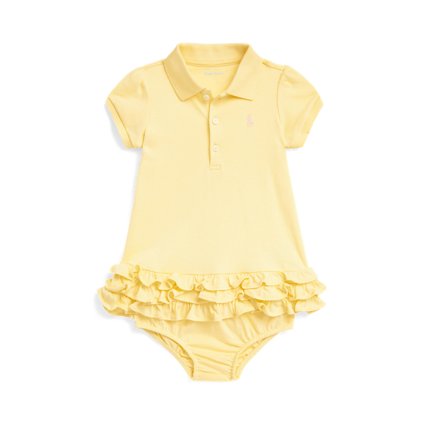 Baby Girl Ruffled Cotton Polo Dress & Bloomer 1