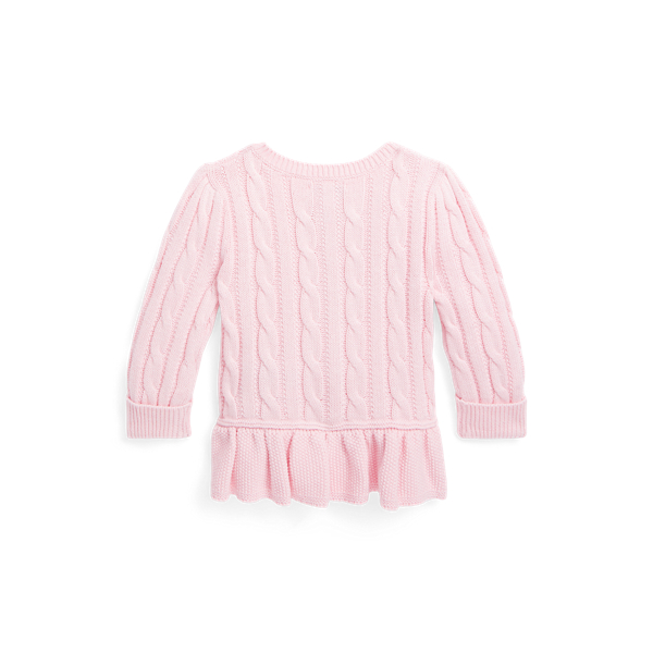 Baby Girl Cable Cotton Peplum Cardigan 2