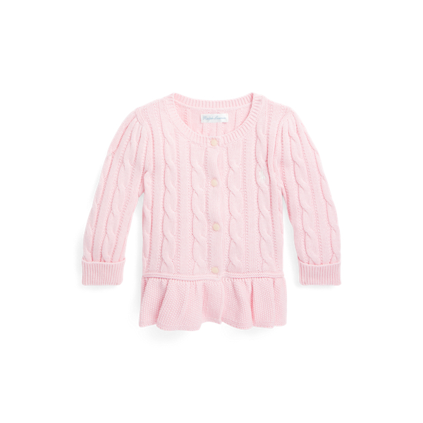 Cable Cotton Peplum Cardigan Baby Girl 1