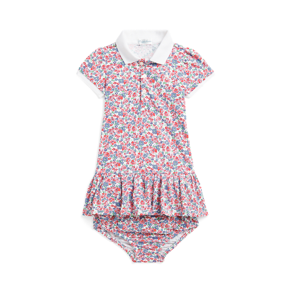 Floral Stretch Mesh Polo Dress and Bloomer