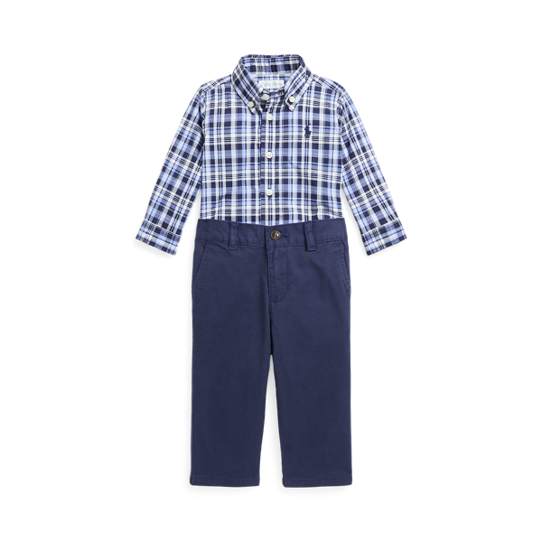 Plaid Poplin Shirt & Chino Trouser Set