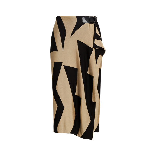 Geo-Print Cotton-Blend Pencil Skirt