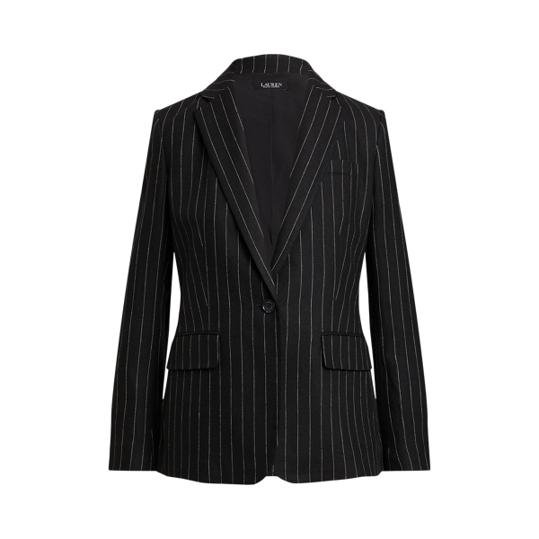 Pinstripe Linen-Blend Twill Blazer