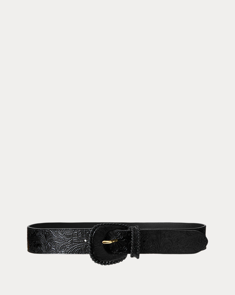 Tooled Leather Wide Belt Lauren 1