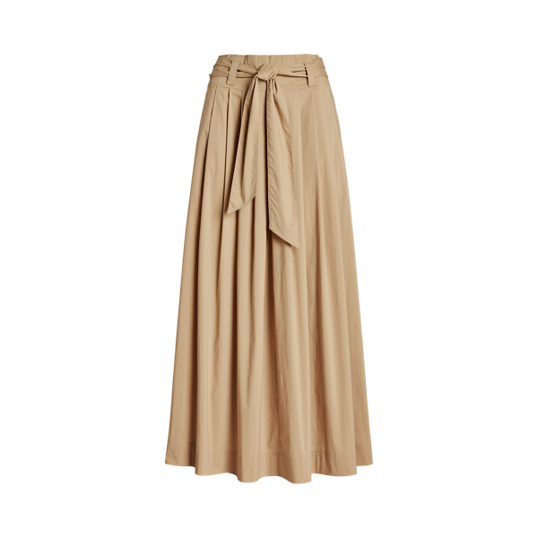 Belted Stretch Cotton-Blend Maxiskirt