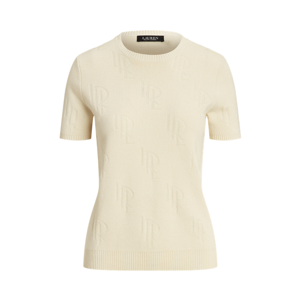Monogram Jacquard Short-Sleeve Jumper