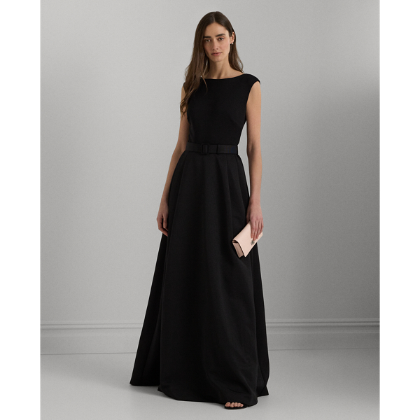 Belted Faille & Jersey Gown for Women | Ralph Lauren® PA 