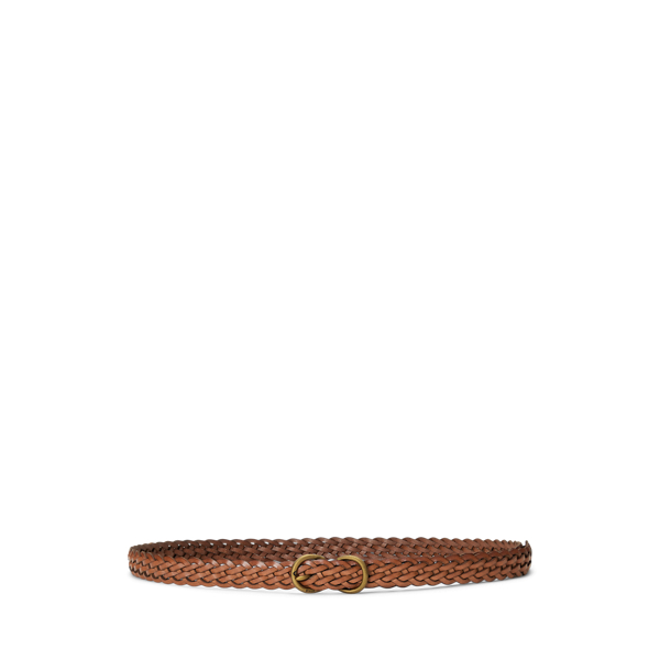 Braided Vachetta Leather Skinny Belt Polo Ralph Lauren 1