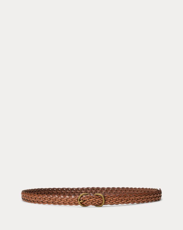 Braided Vachetta Leather Skinny Belt