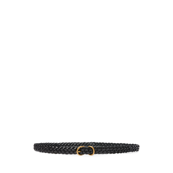 Braided Vachetta Leather Skinny Belt Polo Ralph Lauren 1