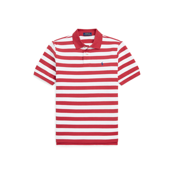 Striped Cotton Mesh Polo Shirt