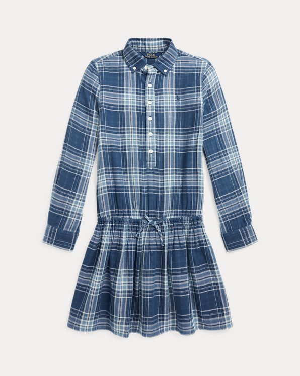 Plaid Double-Faced Cotton Shirtdress