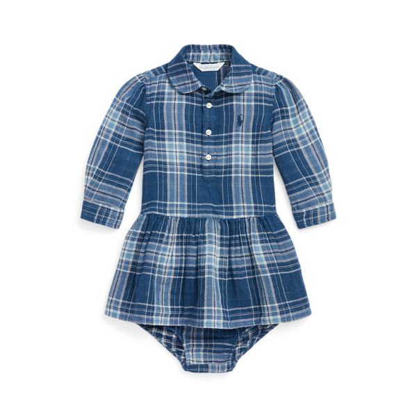 Plaid Cotton Shirtdress and Bloomer
