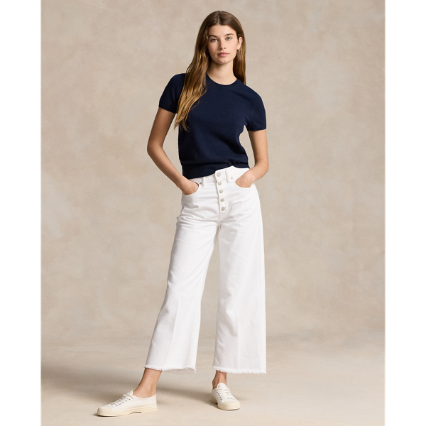 High rise cropped discount wide leg jeans