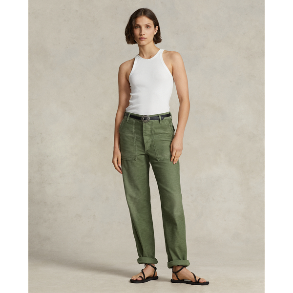 Pantalon utilitaire satinette de coton