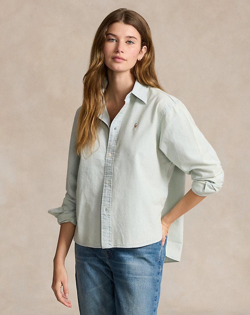 Wide Cropped Chambray Shirt Polo Ralph Lauren 1