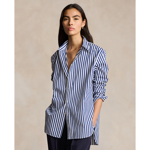 Oversize Striped Stretch-Cotton Shirt