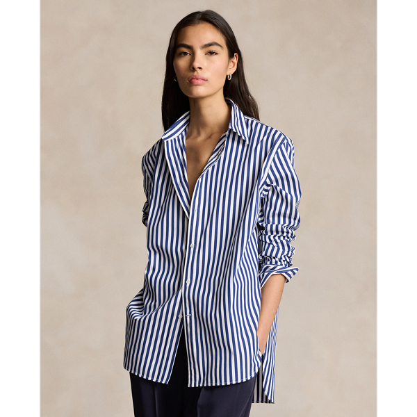 Relaxed Fit Striped Cotton Shirt