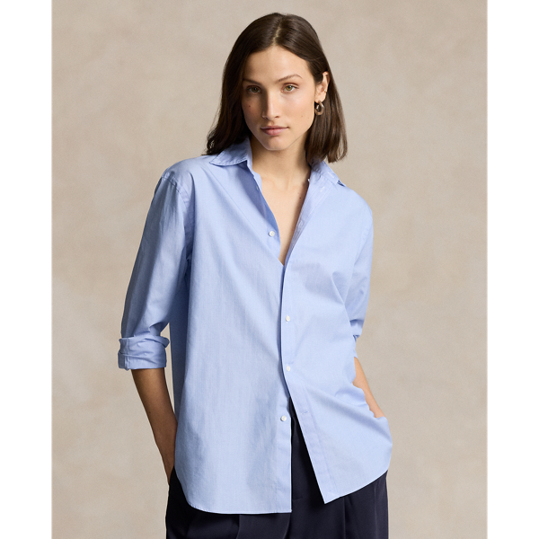 Oversize Fit Cotton Poplin Shirt Polo Ralph Lauren 1