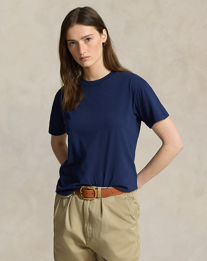 T-shirt gola redonda em malha algodão Polo Ralph Lauren 1