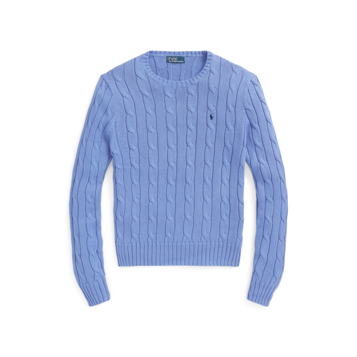 Cable-Knit Cotton Crewneck Sweater