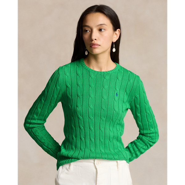 Cable-Knit Cotton Crewneck Jumper Polo Ralph Lauren 1