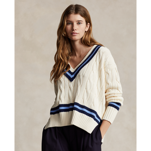 Cable-Knit Cotton Cricket Sweater