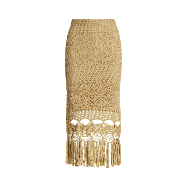 Ajour-gebreide rok met macramé franjes voor dames | Ralph Lauren® NL