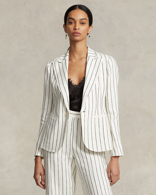 Striped Linen Jacquard Blazer