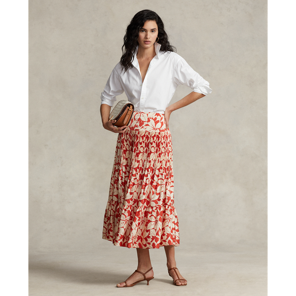 Lauren Ralph Lauren Pleated A Line Midi Skirt main image 0