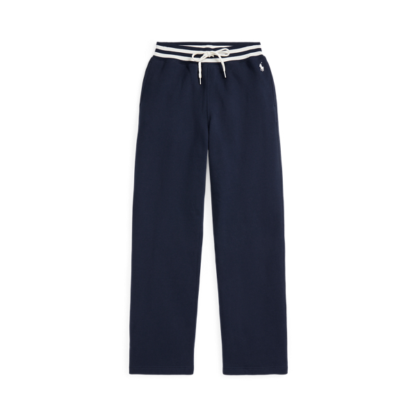 Striped-Waist Fleece Tracksuit Bottom