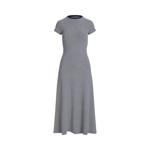 Striped Ribbed Cotton-Blend Dress