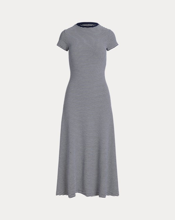 Striped Ribbed Cotton-Blend Dress