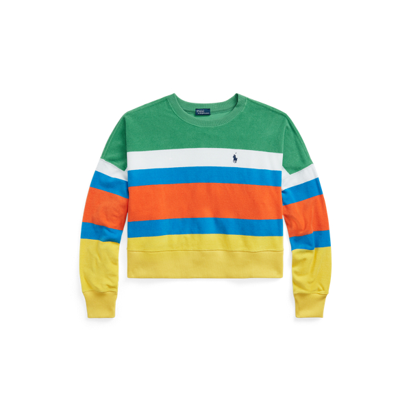Multi-Stripe Terry Crewneck Sweatshirt