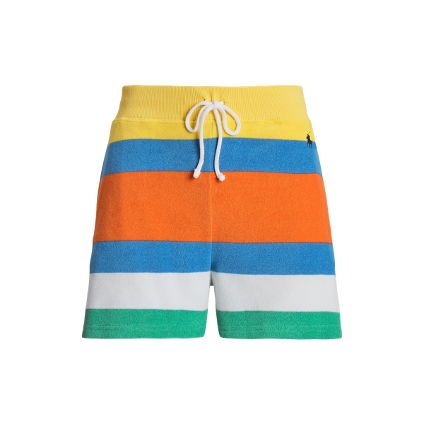 Multi-Stripe Terry Drawstring Short