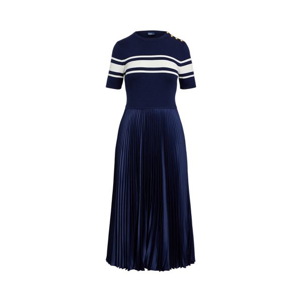 Hybrid Wool-Blend and Charmeuse Dress