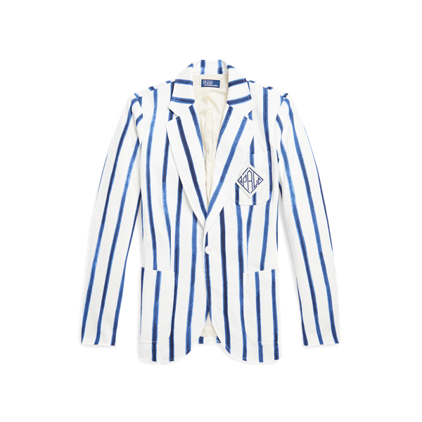 Striped Double-Knit Blazer