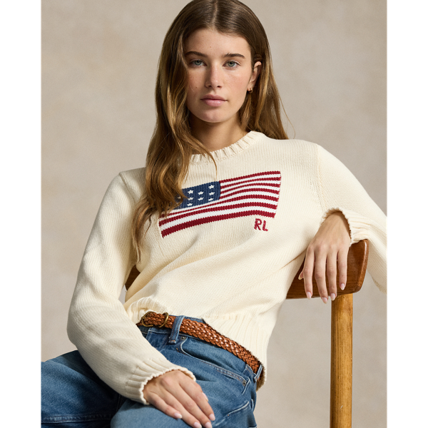 Flag Cotton Crewneck Jumper Polo Ralph Lauren 1