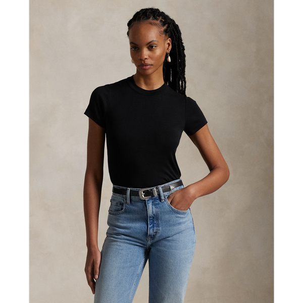 Rib knit Cotton Tee for Women Ralph Lauren IL